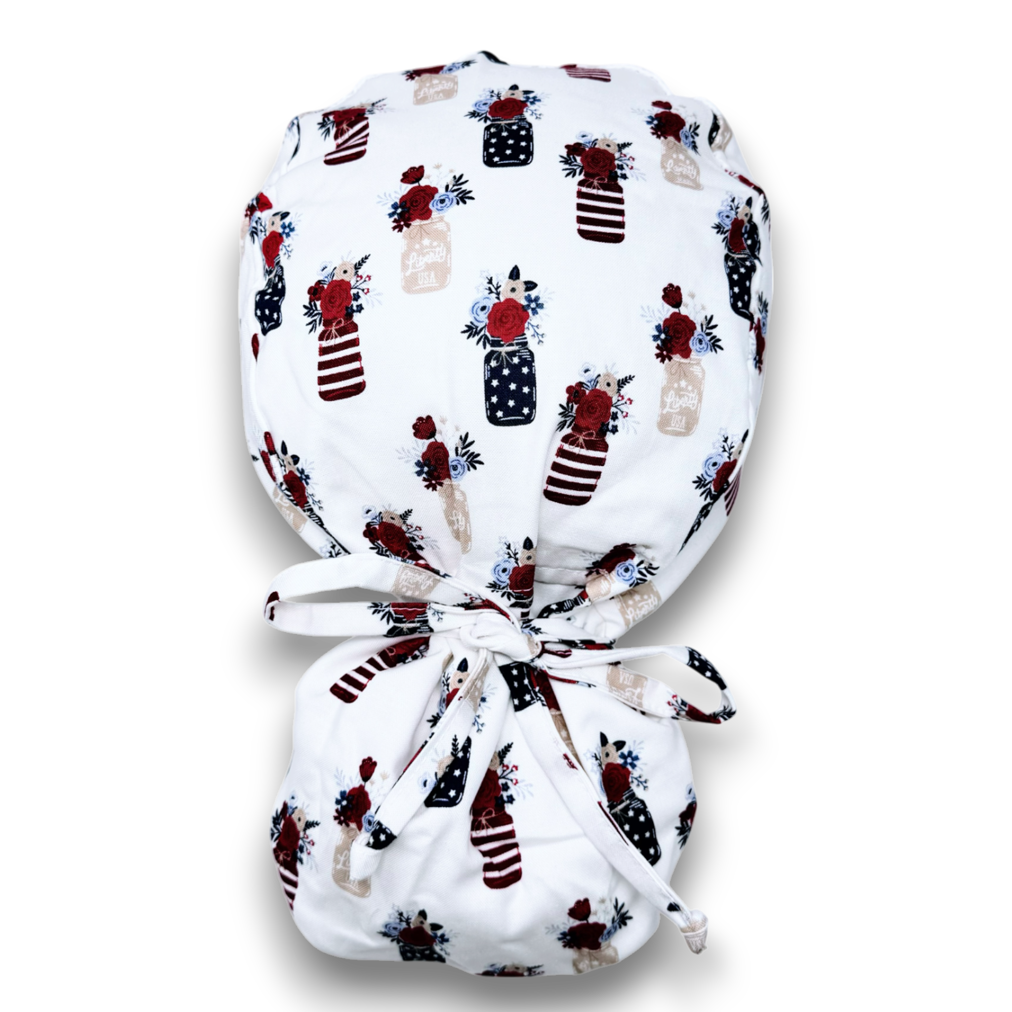 Vase Ponytail scrub cap for women with satin lined option by Paradise Caps.