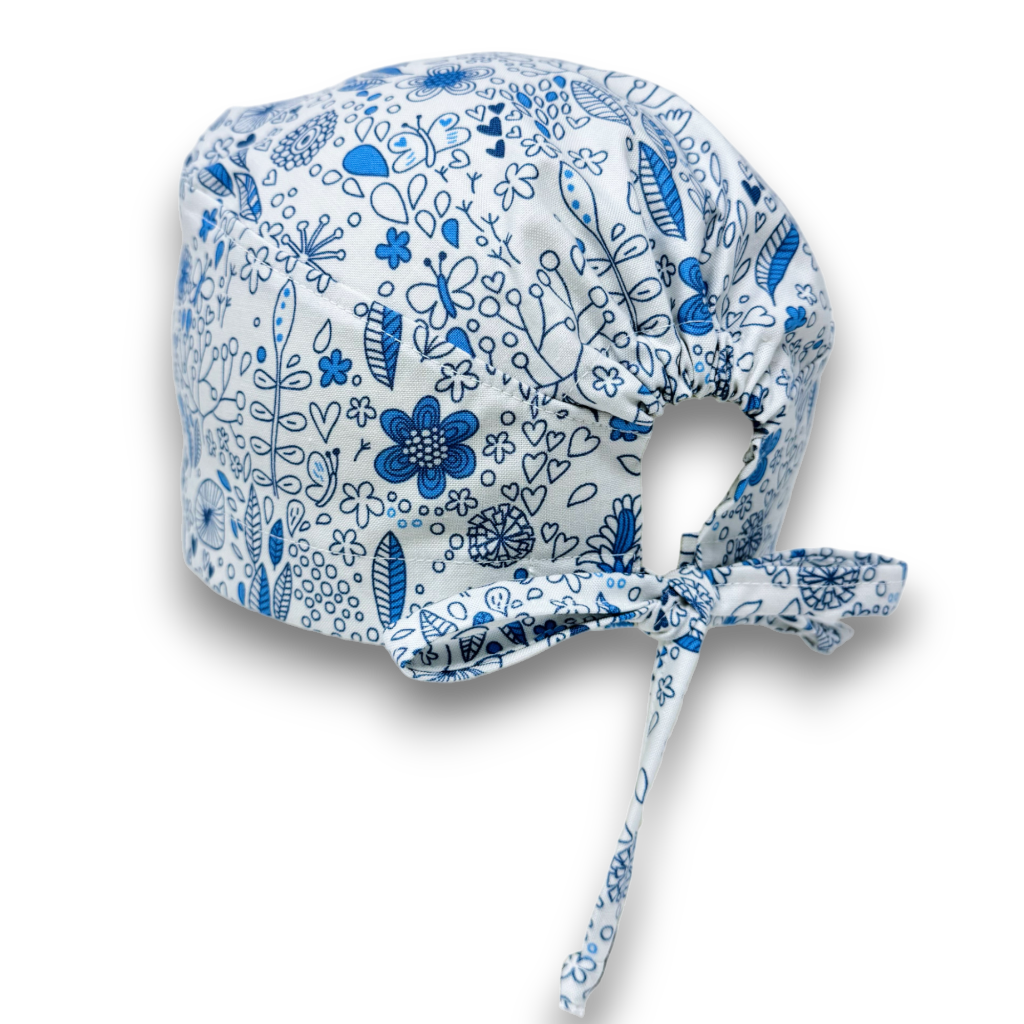 Skull tie-back style surgical scrub cap for men by Paradise Caps.