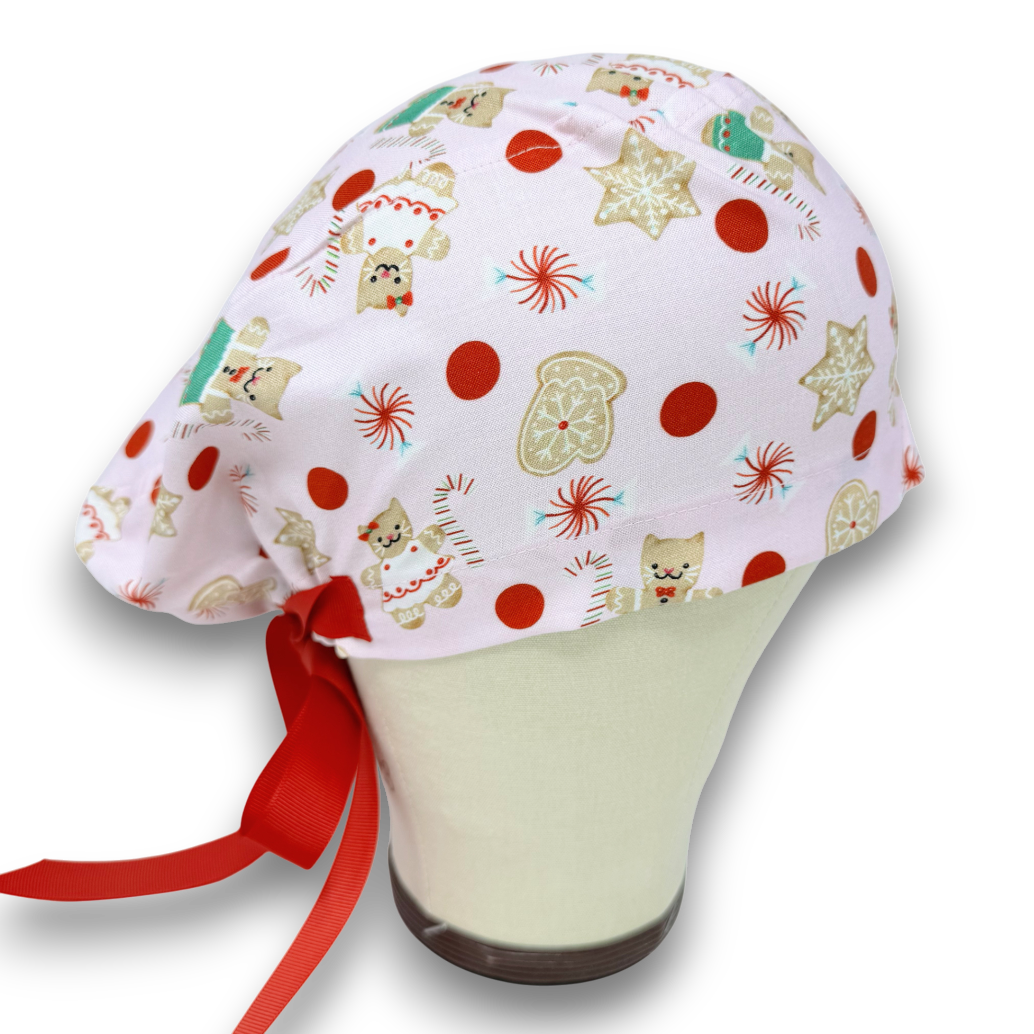 Gingerbread Euro scrub cap with ties for Women by Paradise Caps. Euro PLUS style.
