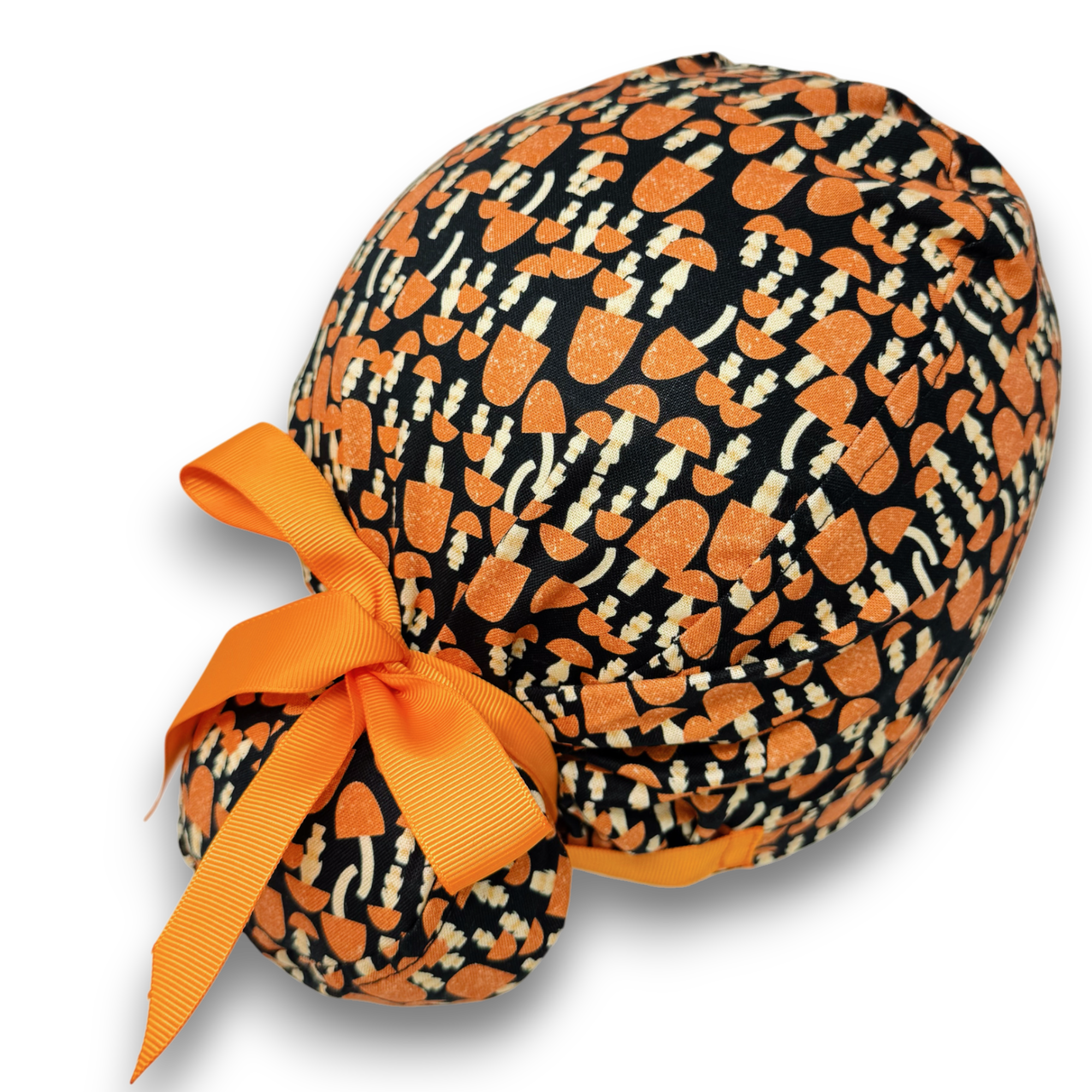 Mushroom Euro scrub cap with ties for Women by Paradise Caps. Euro PLUS style.