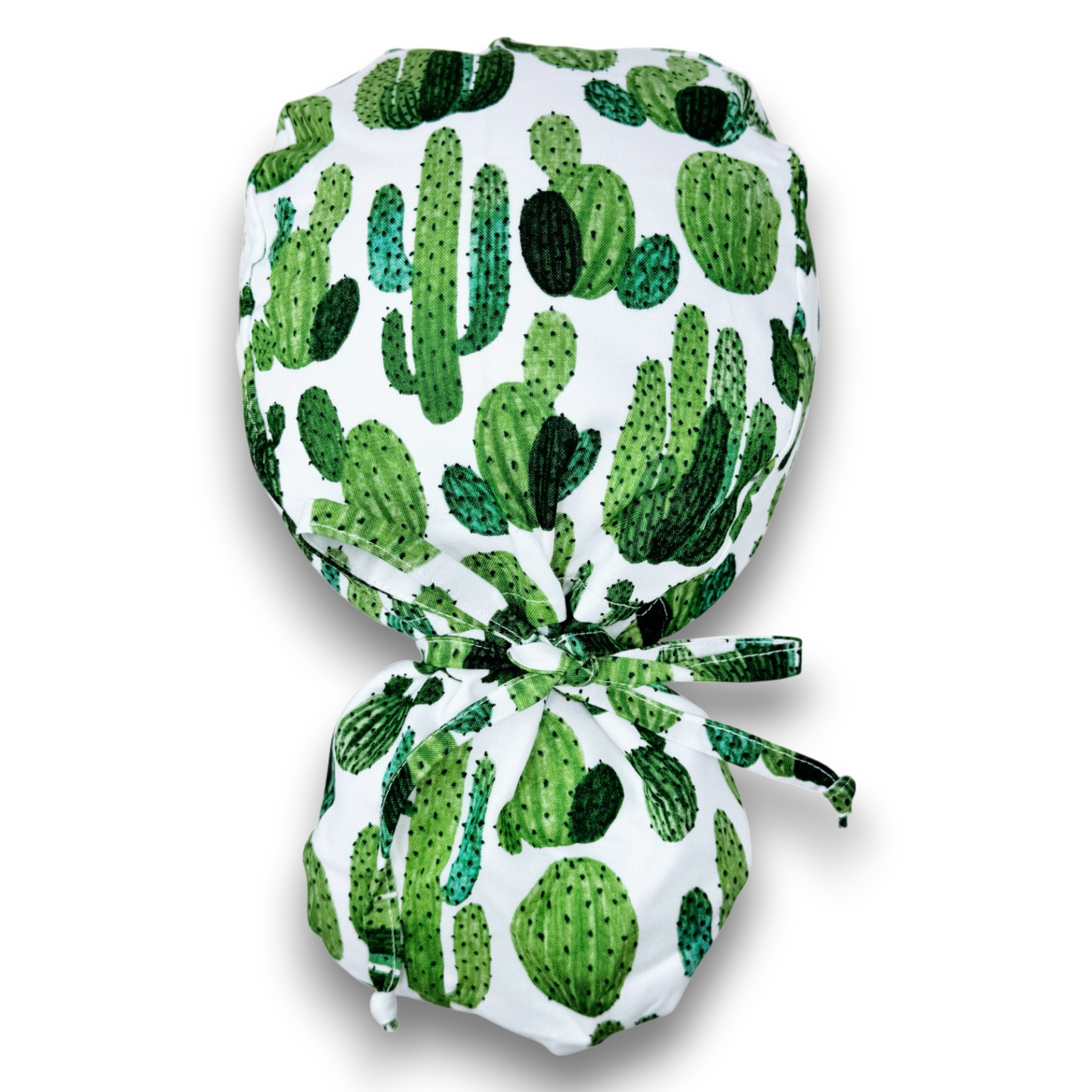 Cactus Ponytail scrub cap for women with satin lined option by Paradise Caps.
