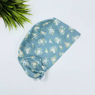 Sage Posies Euro Scrub Cap for Women with Satin Lined Option by Paradise Caps.