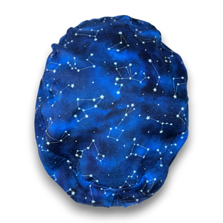 Euro scrub cap for women. Constellation Blue euro style surgical cap with satin lined by Paradise Caps.