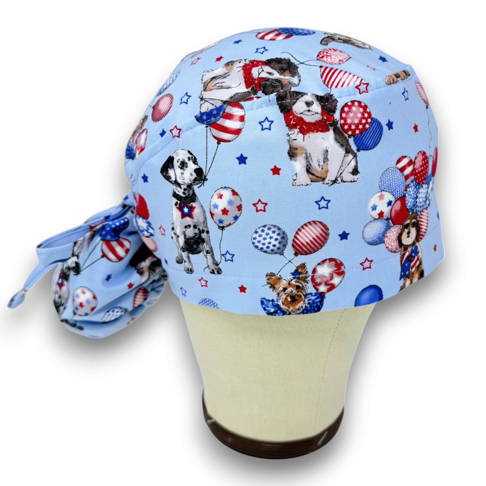Dog Ponytail scrub cap for women with satin lined option by Paradise Caps.
