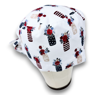 Vase Ponytail scrub cap for women with satin lined option by Paradise Caps.