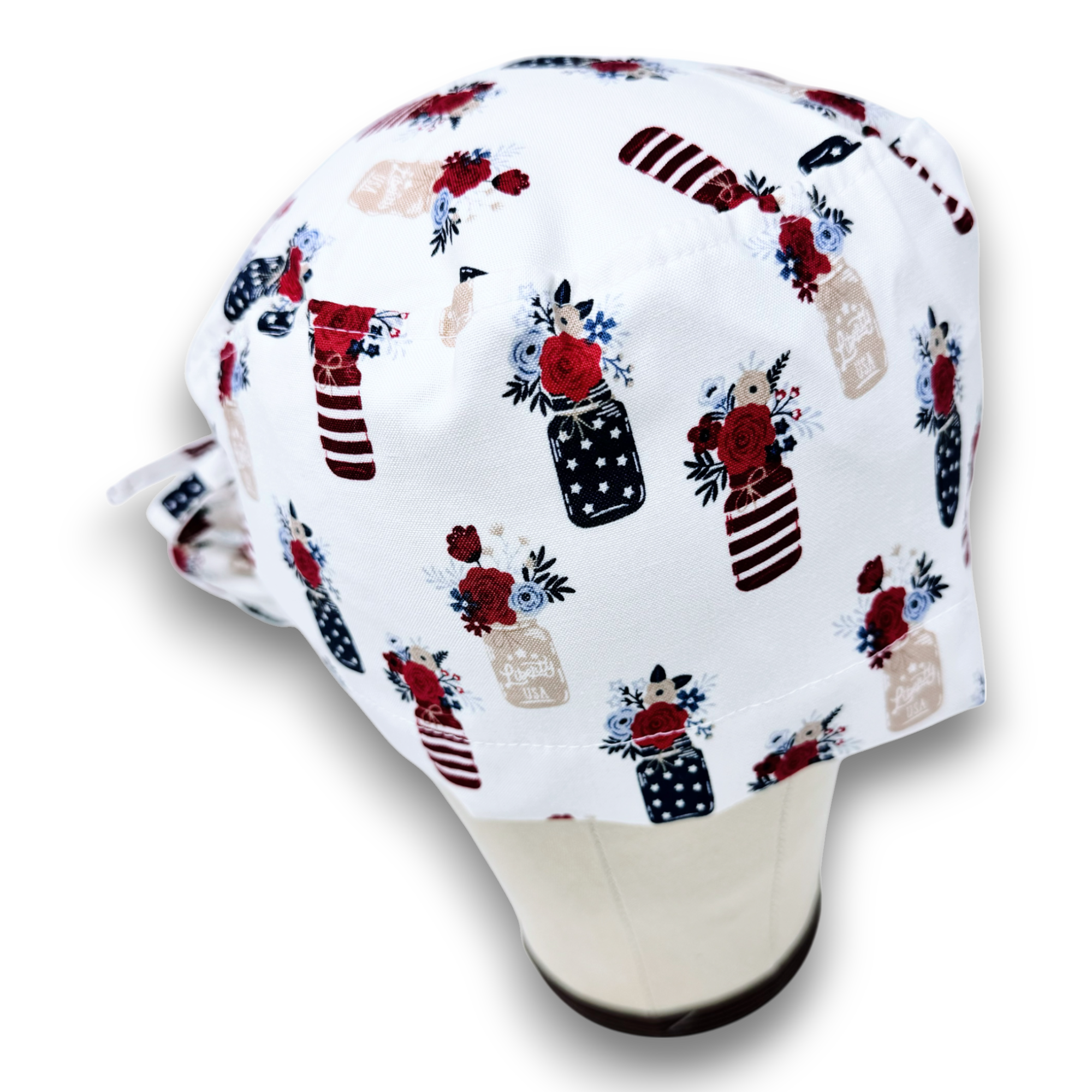 Vase Ponytail scrub cap for women with satin lined option by Paradise Caps.