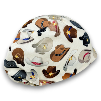 Cowboy Hats – Western Print Euro Scrub Cap for Women with Satin Lined Option by Paradise Caps.