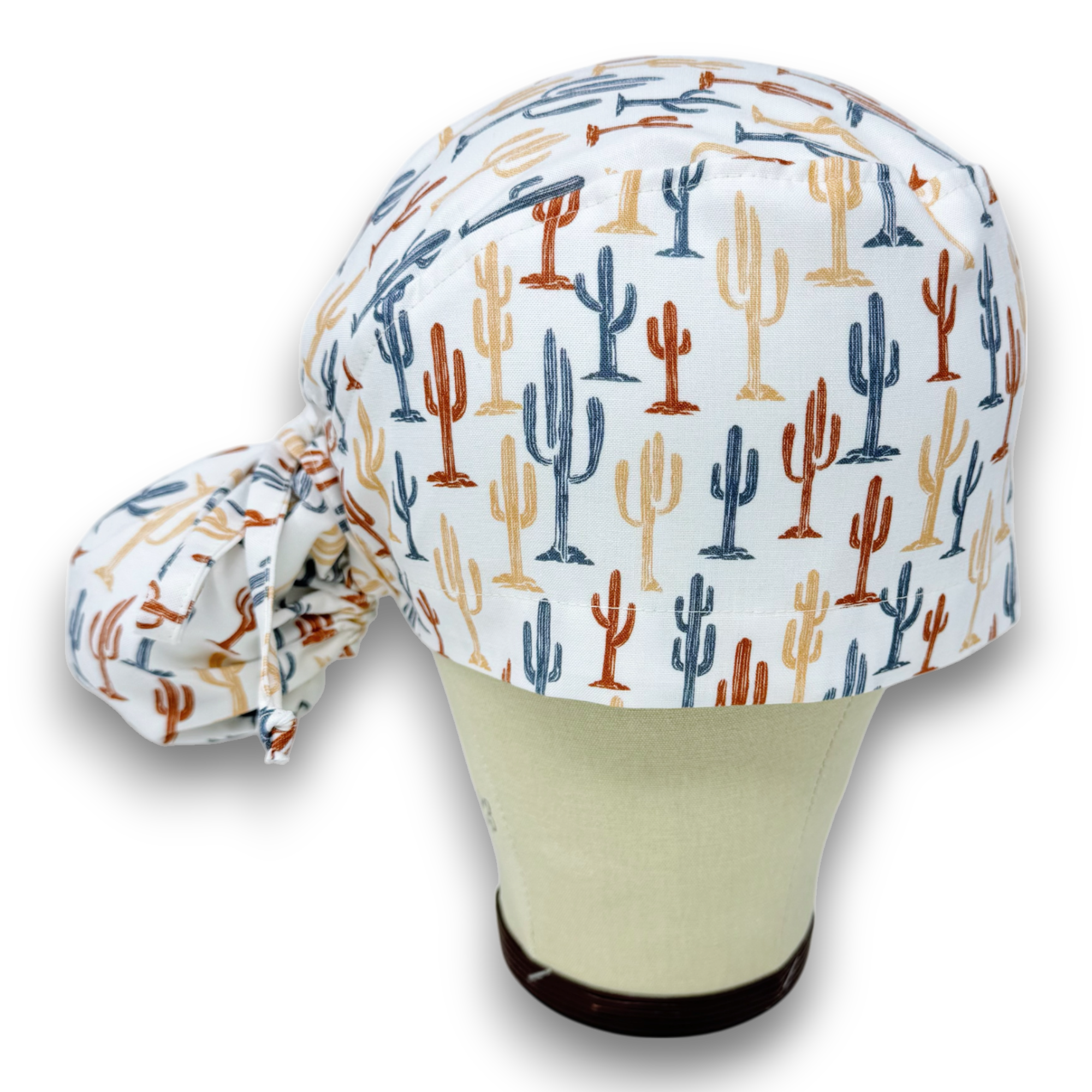 Cactus Ponytail scrub cap for women with satin lined option by Paradise Caps.