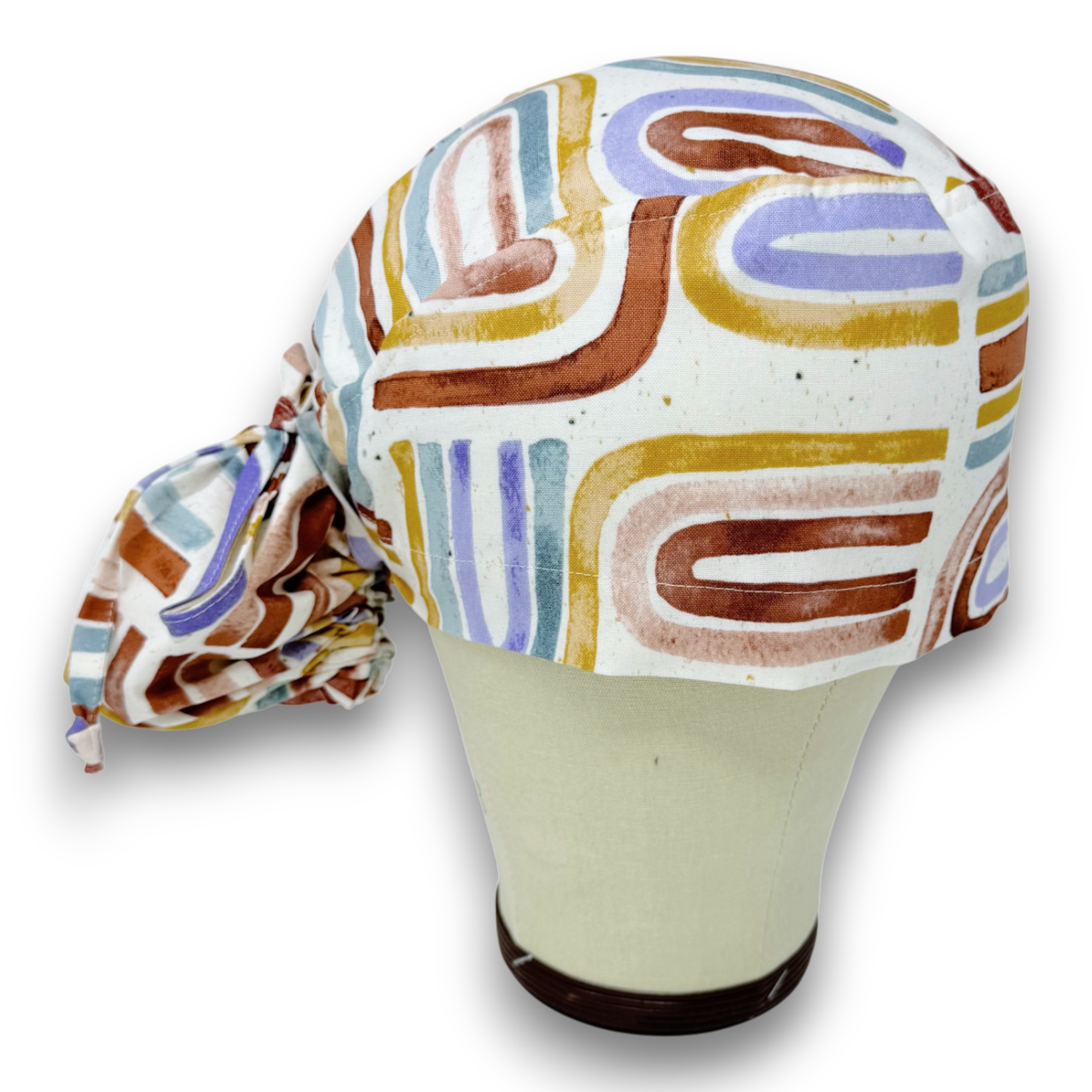 Rainbow Ponytail scrub cap for women with satin lined option by Paradise Caps.