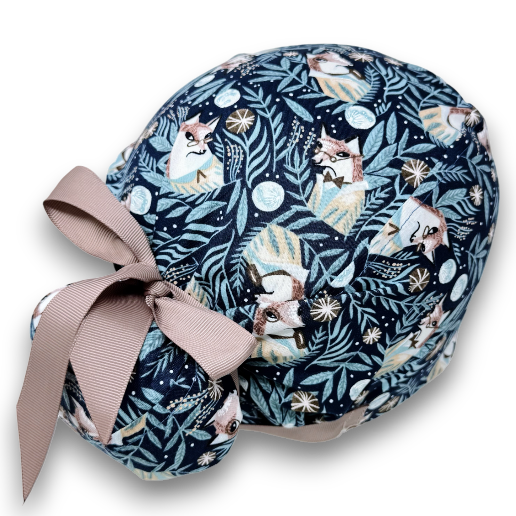 Fox Euro scrub cap with ties for Women by Paradise Caps. Euro PLUS style.