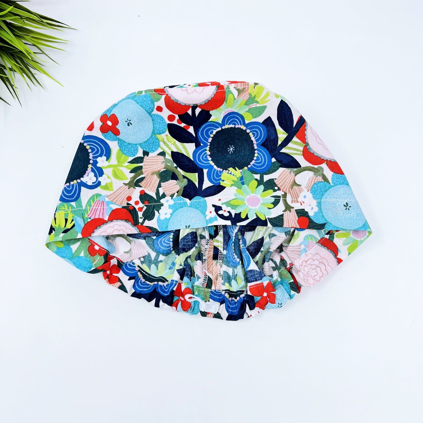 Lovely Planet Floral Euro Scrub Cap for Women, Surgical cap Satin Lined Option