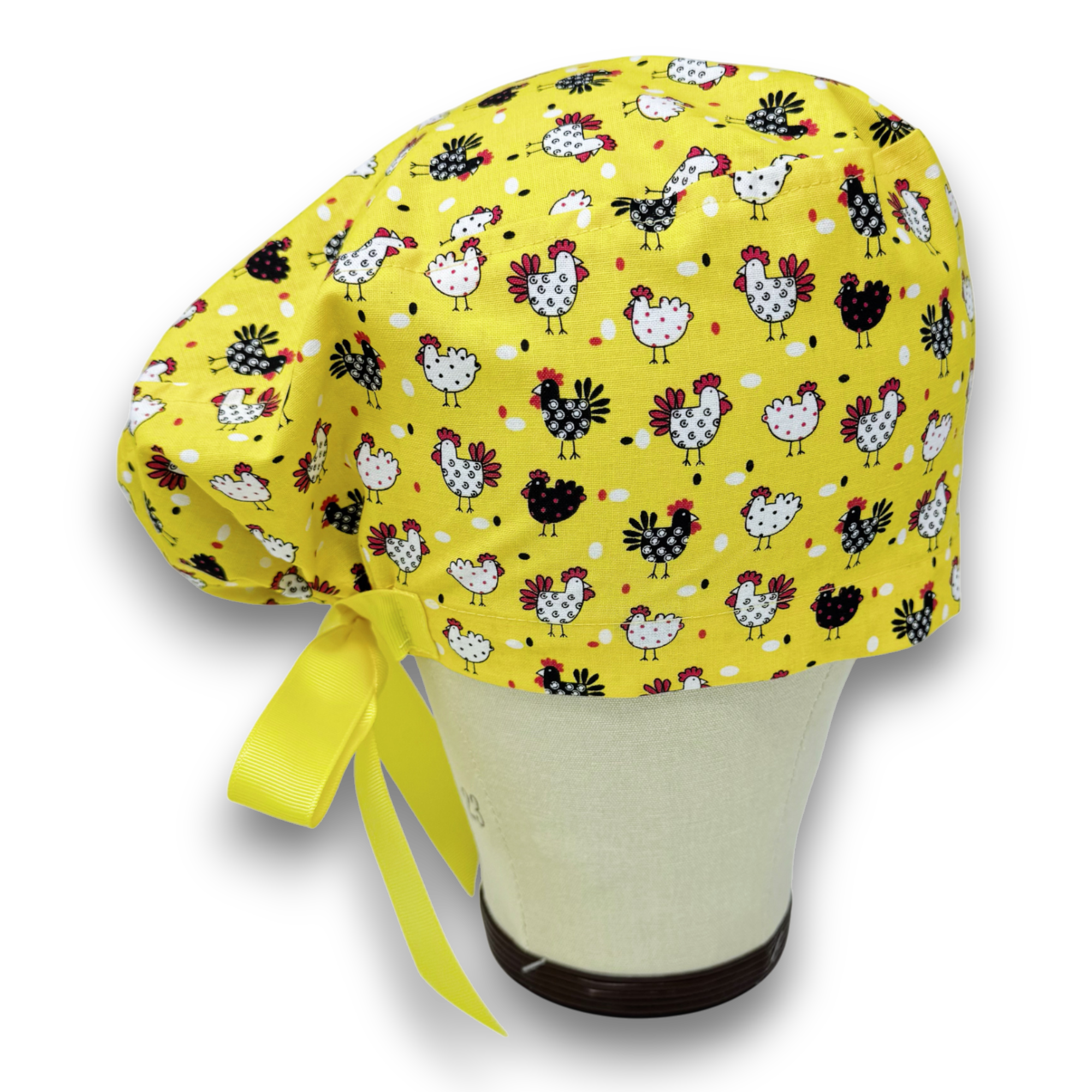 Funny chicken Euro scrub cap with ties for Women by Paradise Caps. Euro PLUS style.