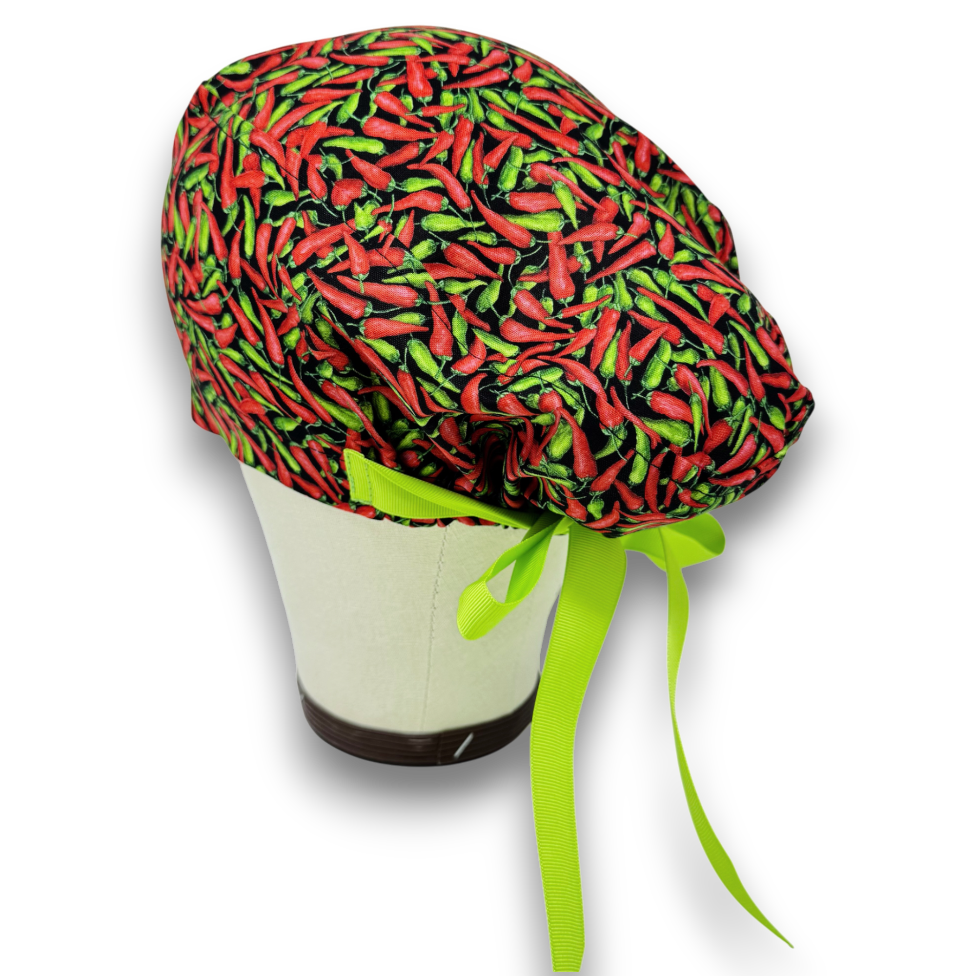 Chili Euro scrub cap with ties for Women by Paradise Caps. Euro PLUS style.