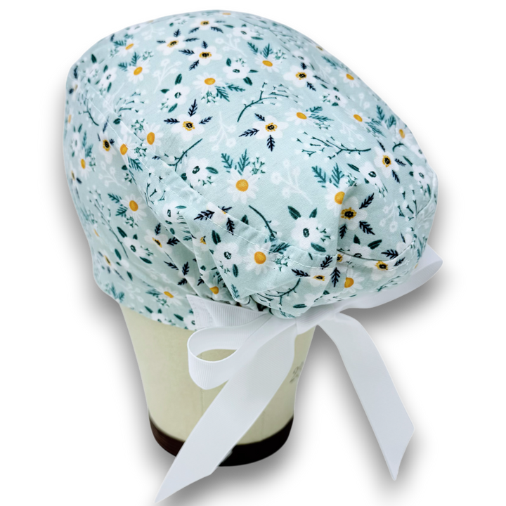 Floral Euro scrub cap with ties for Women by Paradise Caps. Euro PLUS ...