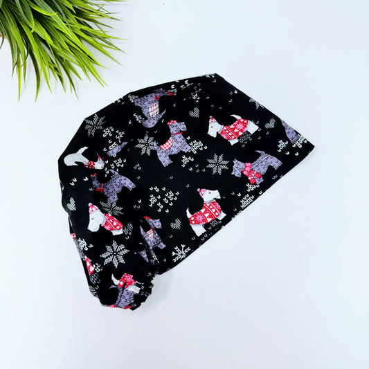 Winter Scotties Euro Scrub Cap for Women, Surgical cap Satin Lined Option