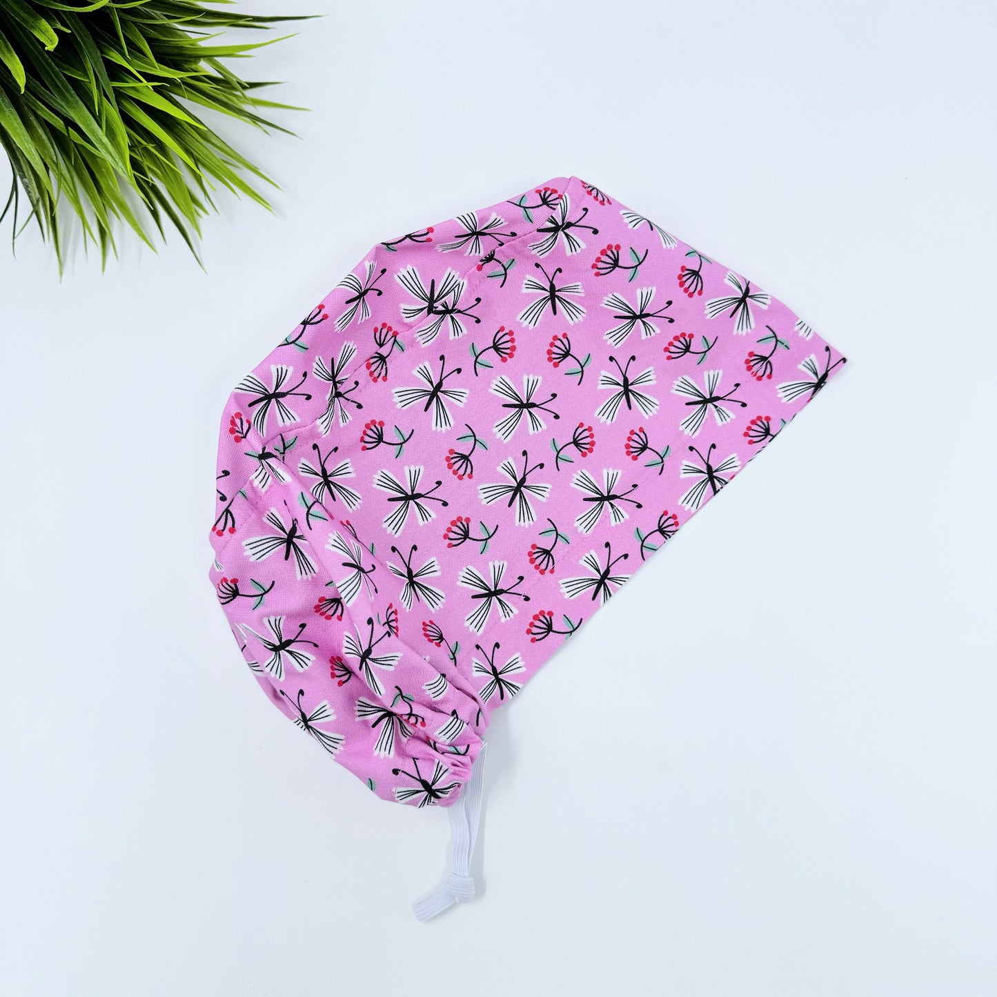 Charmingly Cheerful Euro Scrub Cap for Women, Surgical cap Satin Lined Option.