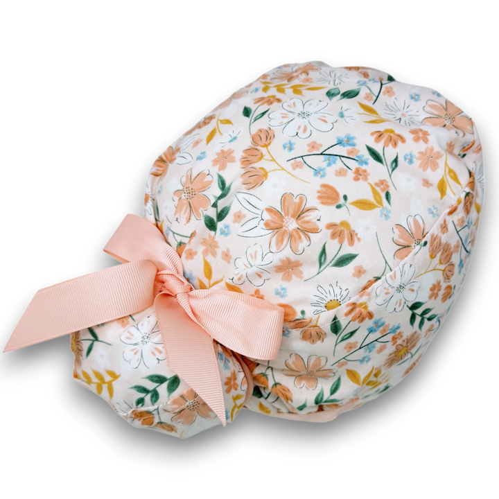 Floral Euro scrub cap with ties for Women by Paradise Caps. Euro PLUS ...