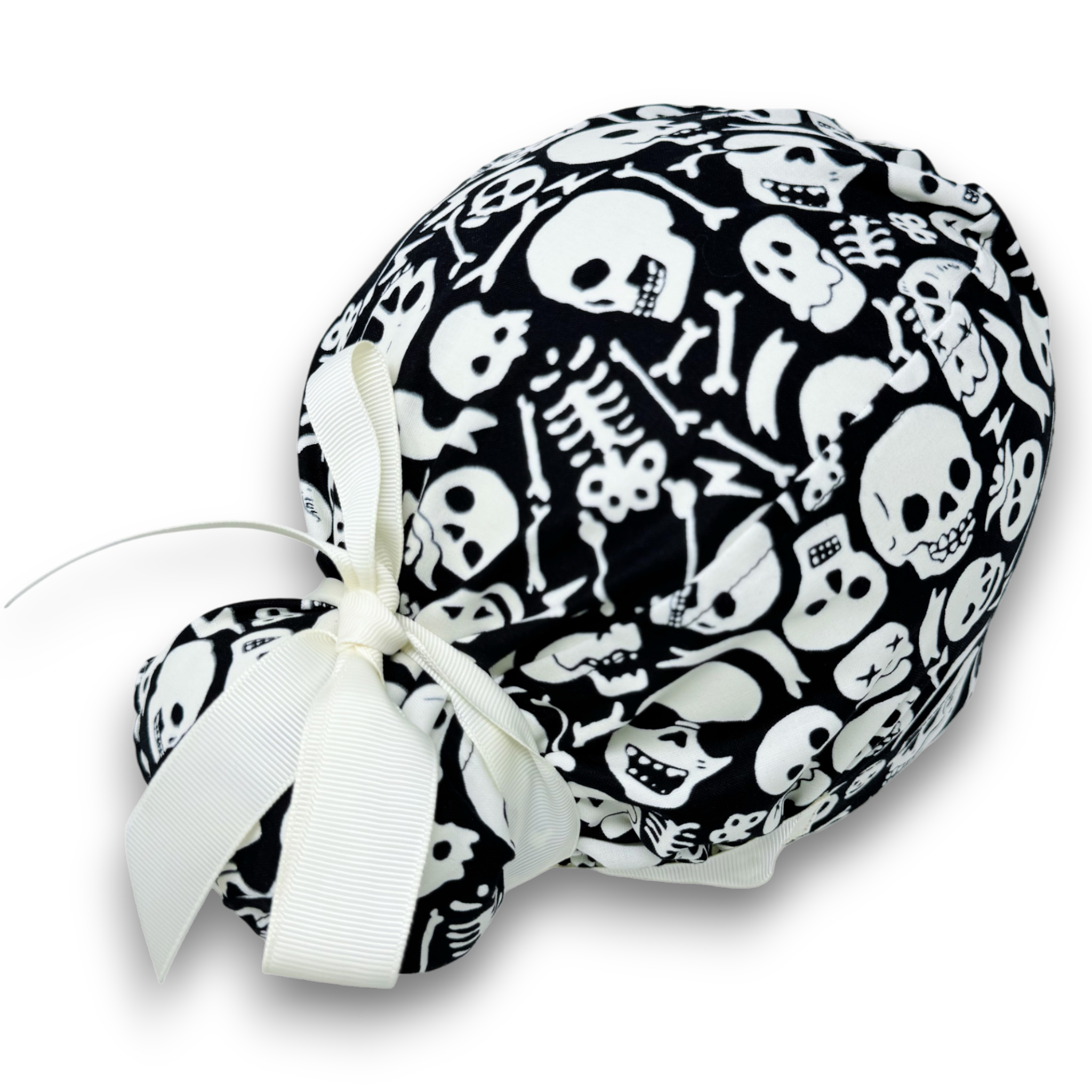 Glow Tossed Euro scrub cap with ties for Women by Paradise Caps. Euro PLUS style.
