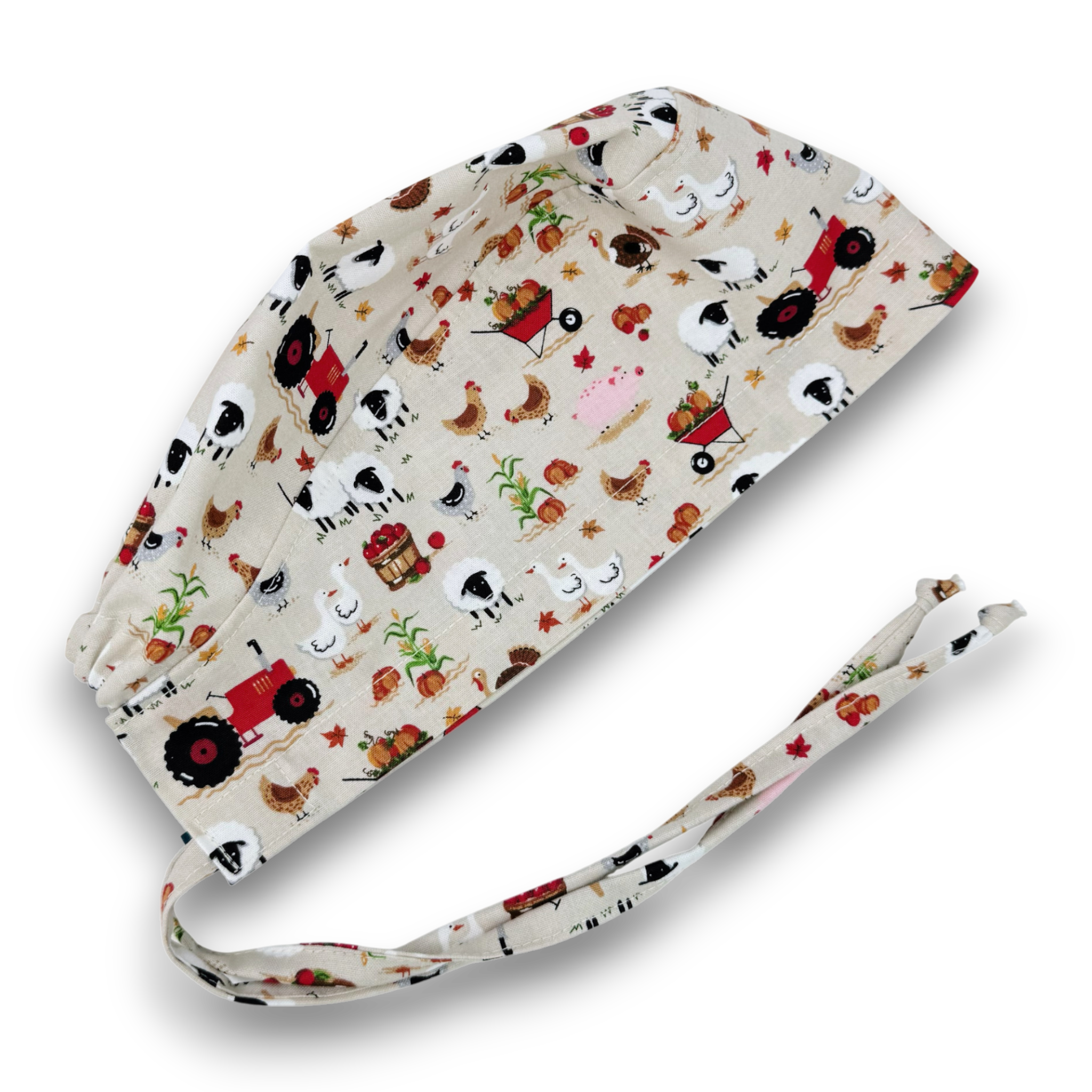 Harvest Farm Skull tie-back style surgical scrub cap for men by Paradise Caps.