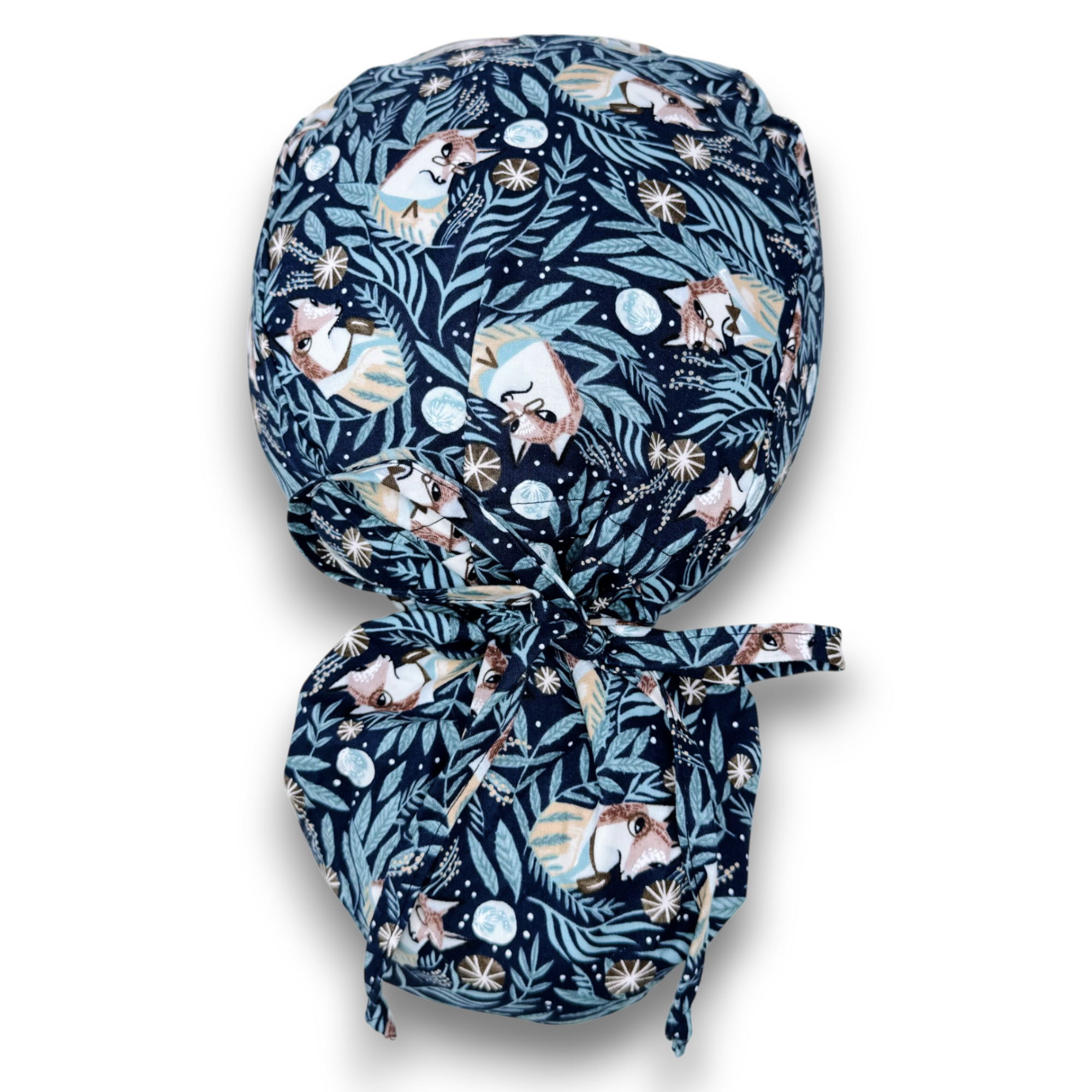 Fox Ponytail scrub cap for women with satin lined option by Paradise Caps.
