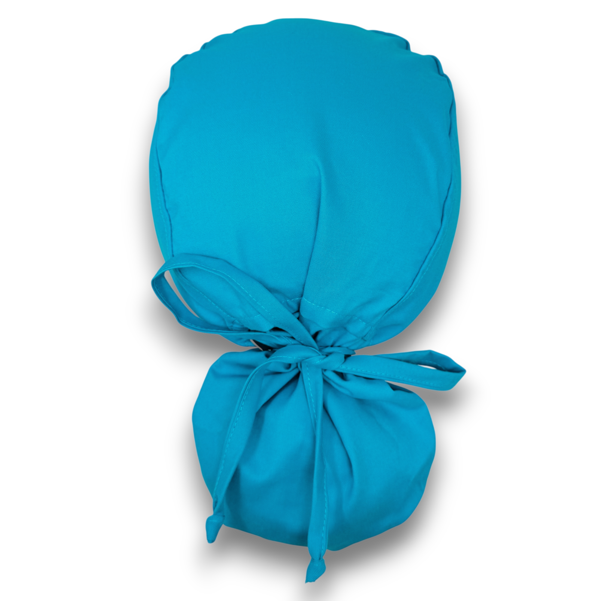 Solid blue Ponytail scrub cap for women with satin lined option by Paradise Caps.