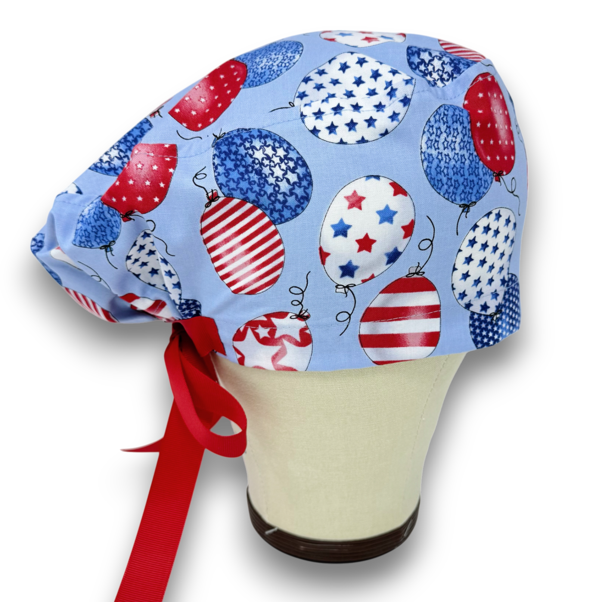 Balloon Euro scrub cap with ties for Women by Paradise Caps. Euro PLUS style.