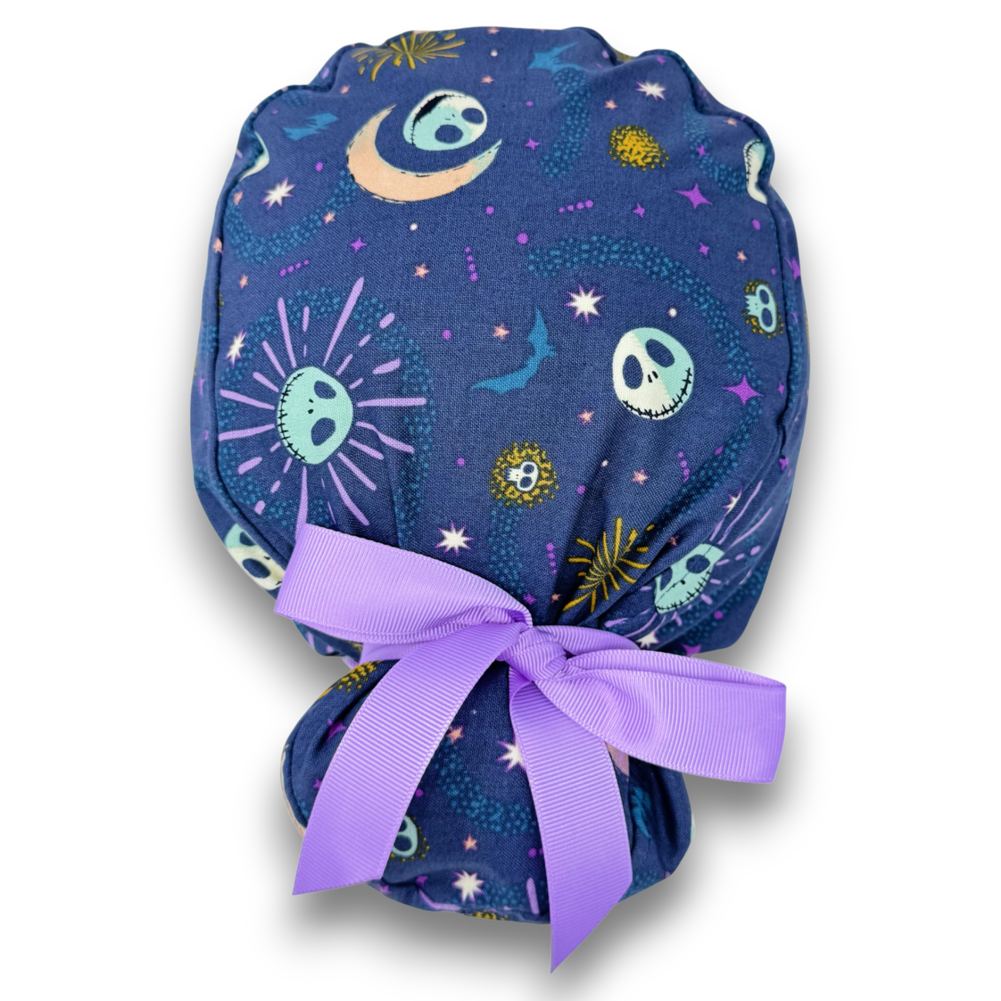 Skelly Moon Euro scrub cap with ties for Women by Paradise Caps. Euro PLUS style.
