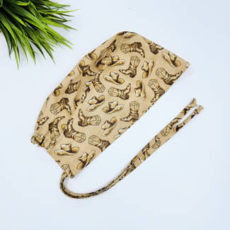 Cowboys Skull tie-back style surgical scrub cap for men by Paradise Caps.