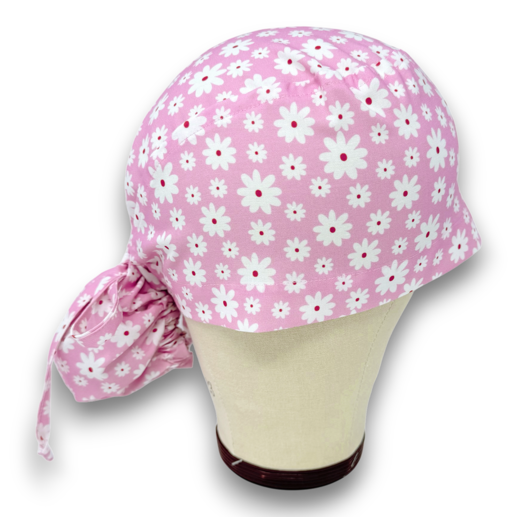 Daisy Ponytail scrub cap for women with satin lined option by Paradise Caps.