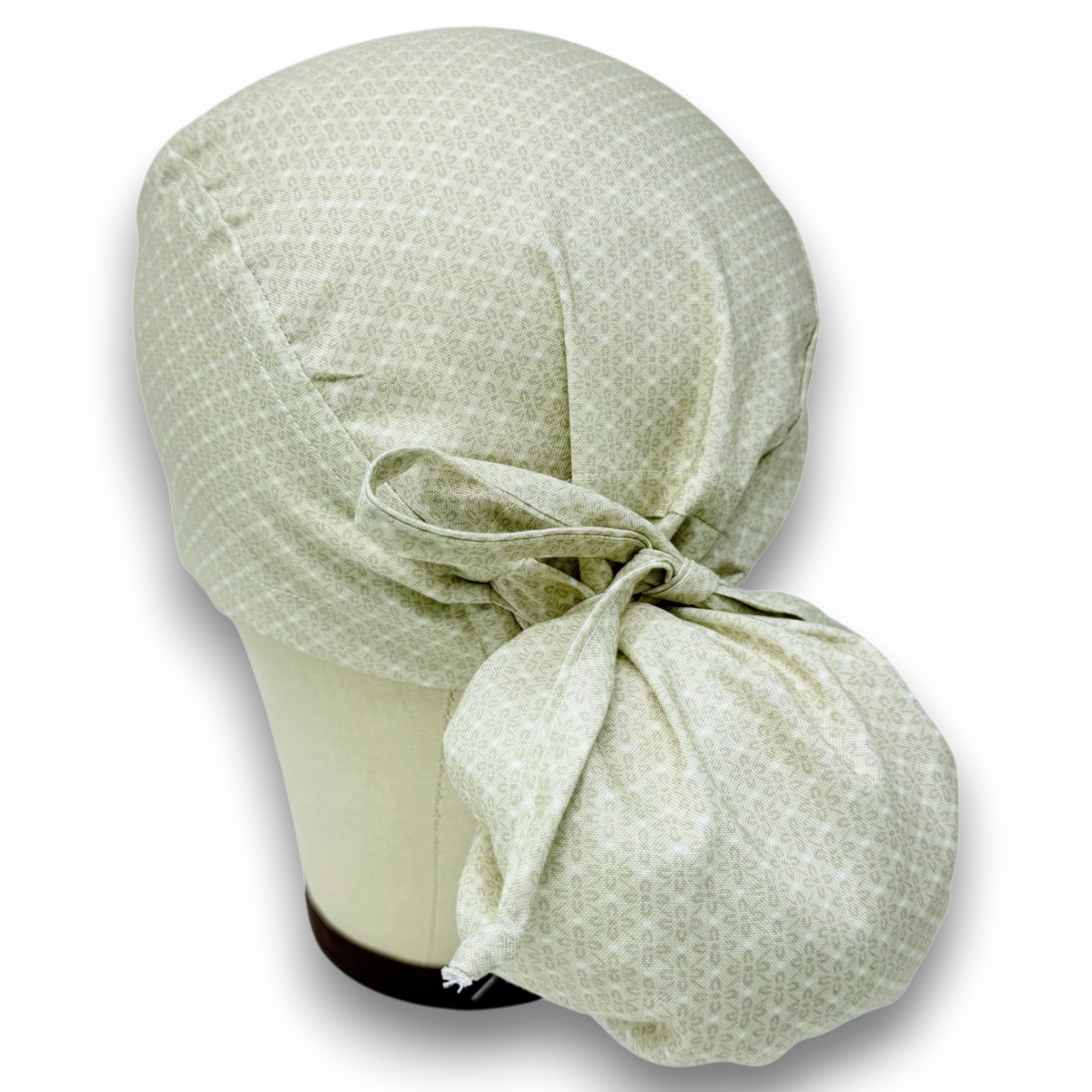 Beige Ponytail scrub cap for women with satin lined option by Paradise Caps.