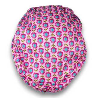 Floral Euro Scrub Cap for Women with Satin Lined Option by Paradise Caps.