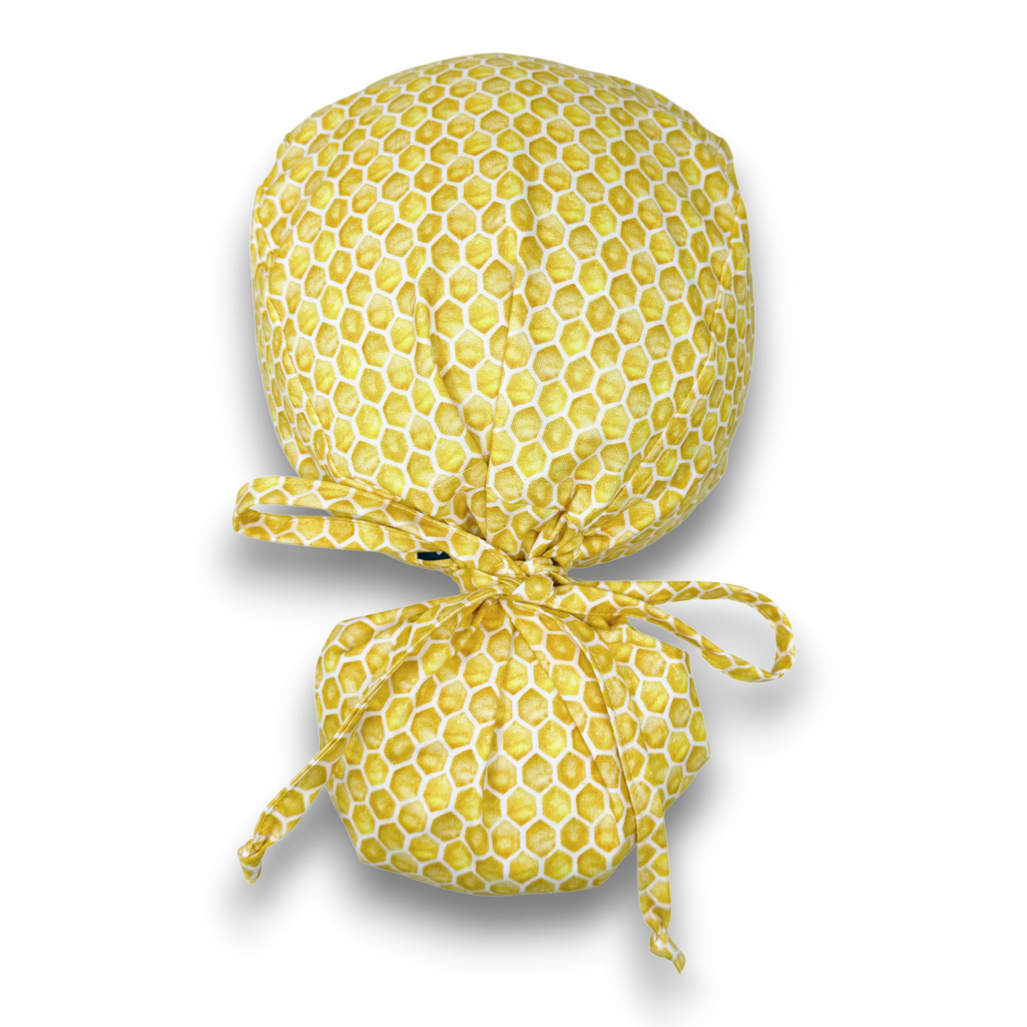 Honeycomb Ponytail scrub cap for women with satin lined option by Paradise Caps.