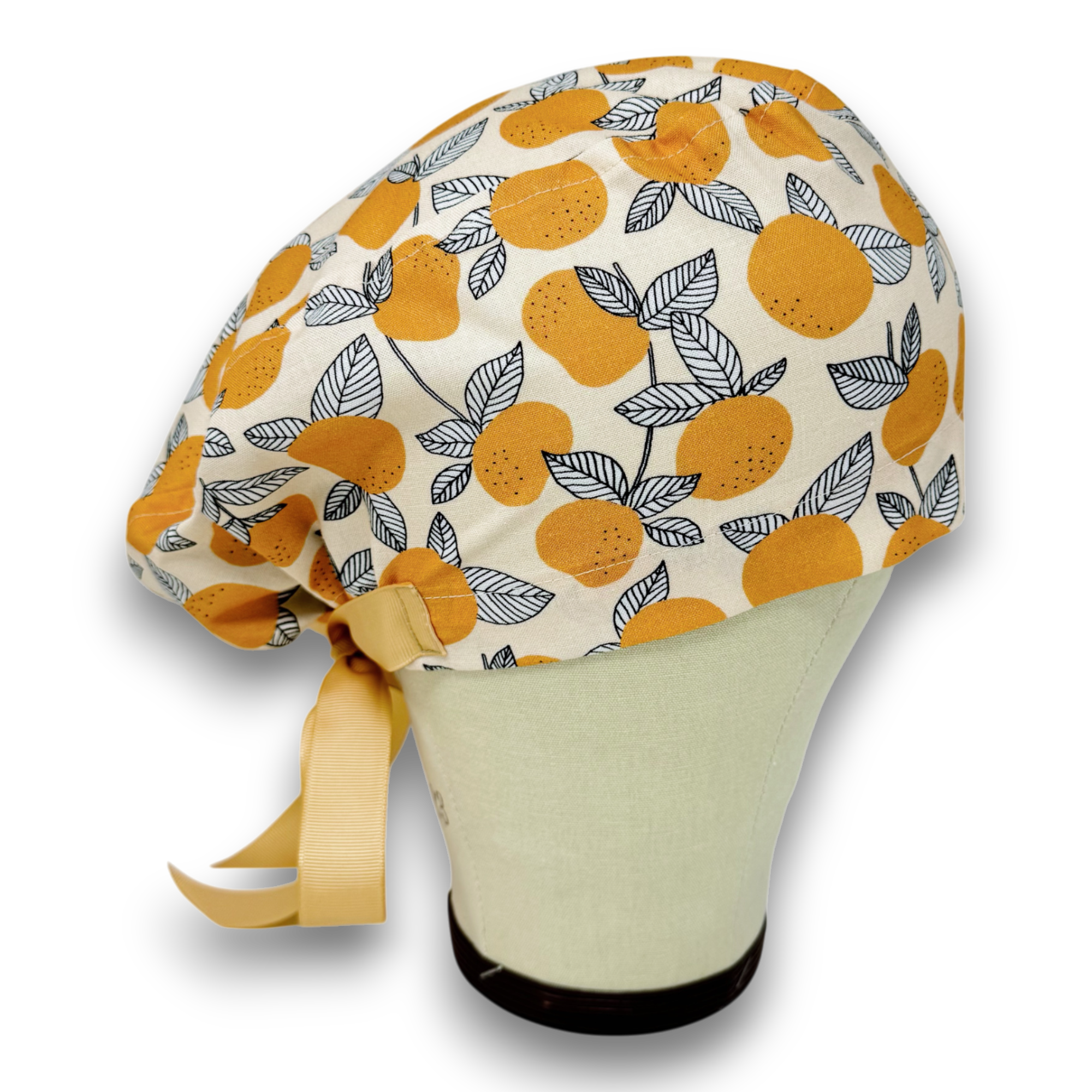 Tangerine Euro scrub cap with ties for Women by Paradise Caps. Euro PLUS style.