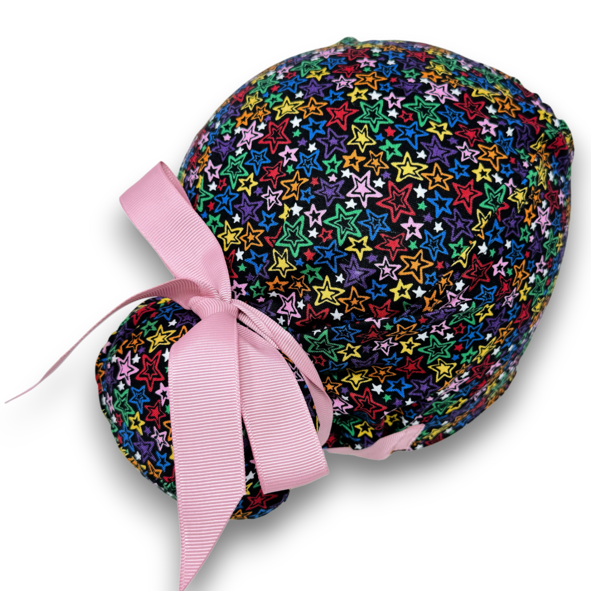Star Euro scrub cap with ties for Women by Paradise Caps. Euro PLUS style.