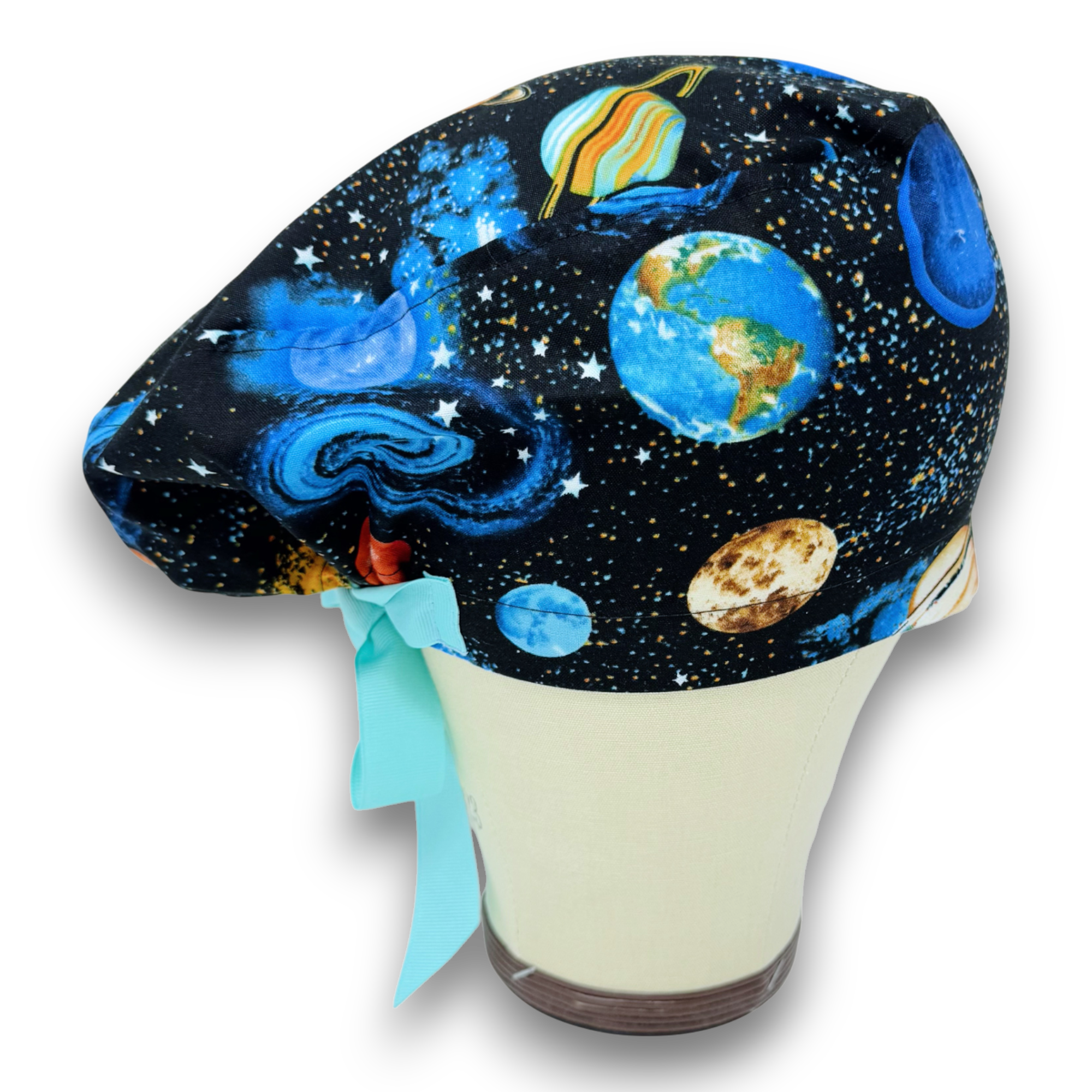 Celestial Euro scrub cap with ties for Women by Paradise Caps. Euro PLUS style.