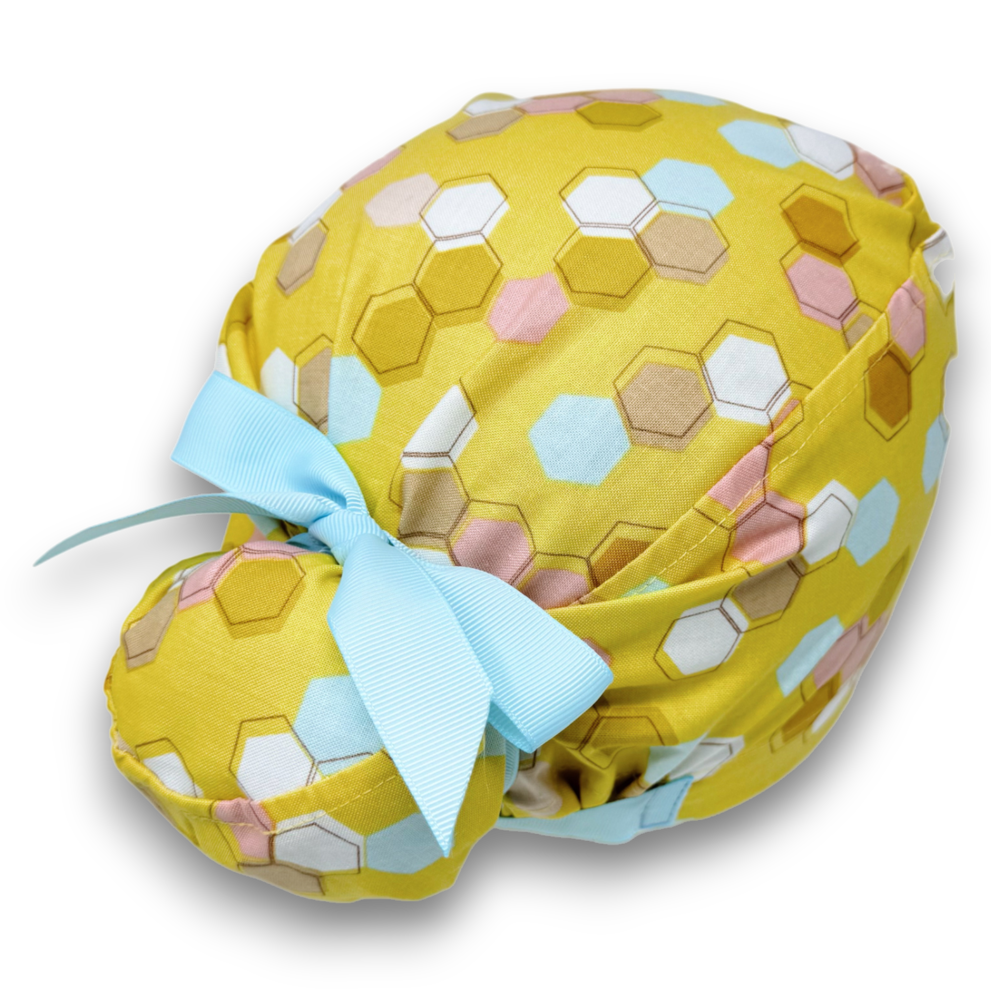 Honeycomb Euro scrub cap with ties for Women by Paradise Caps. Euro PLUS style.
