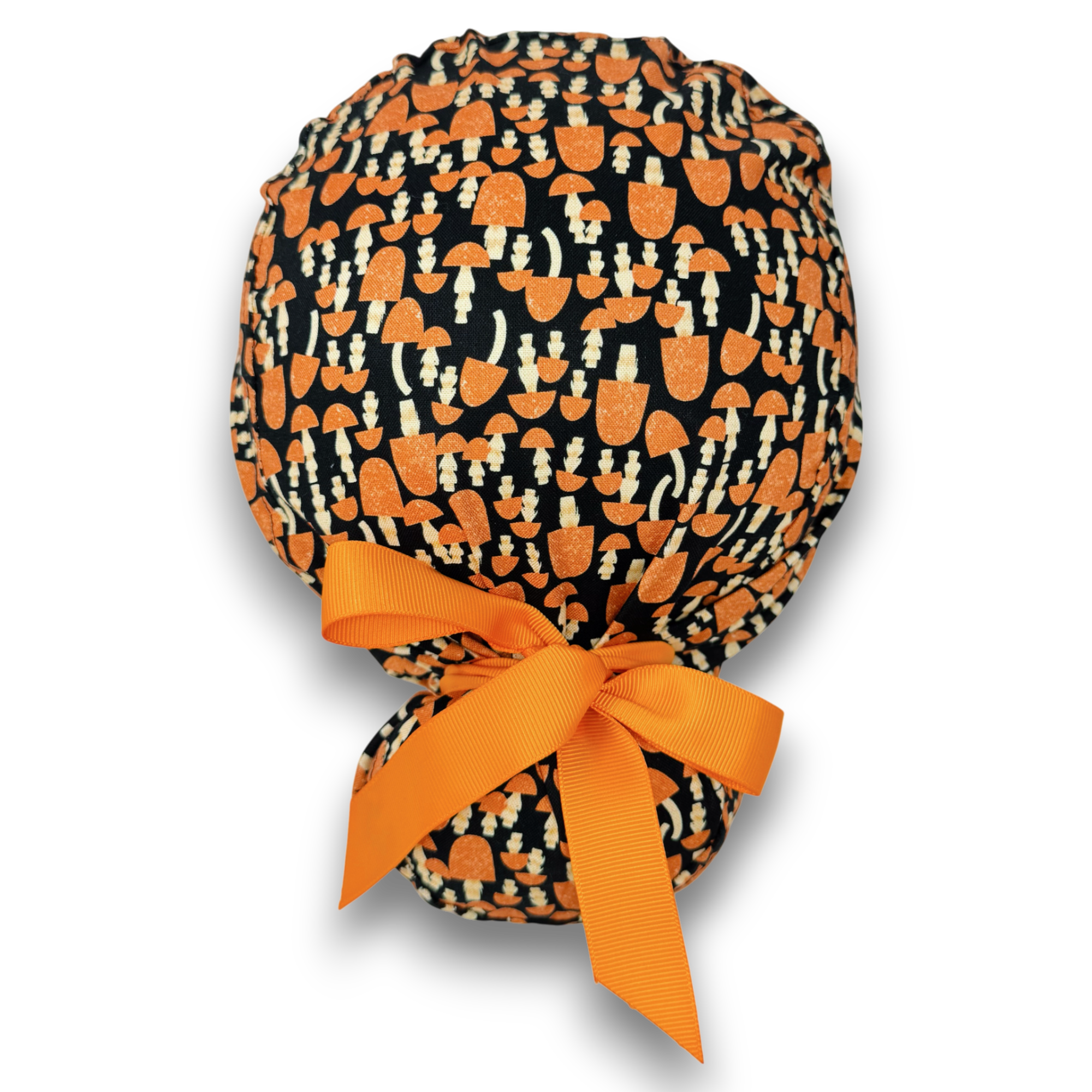 Mushroom Euro scrub cap with ties for Women by Paradise Caps. Euro PLUS style.