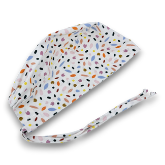 Spring Petals Skull tie-back style surgical scrub cap by Paradise Caps.