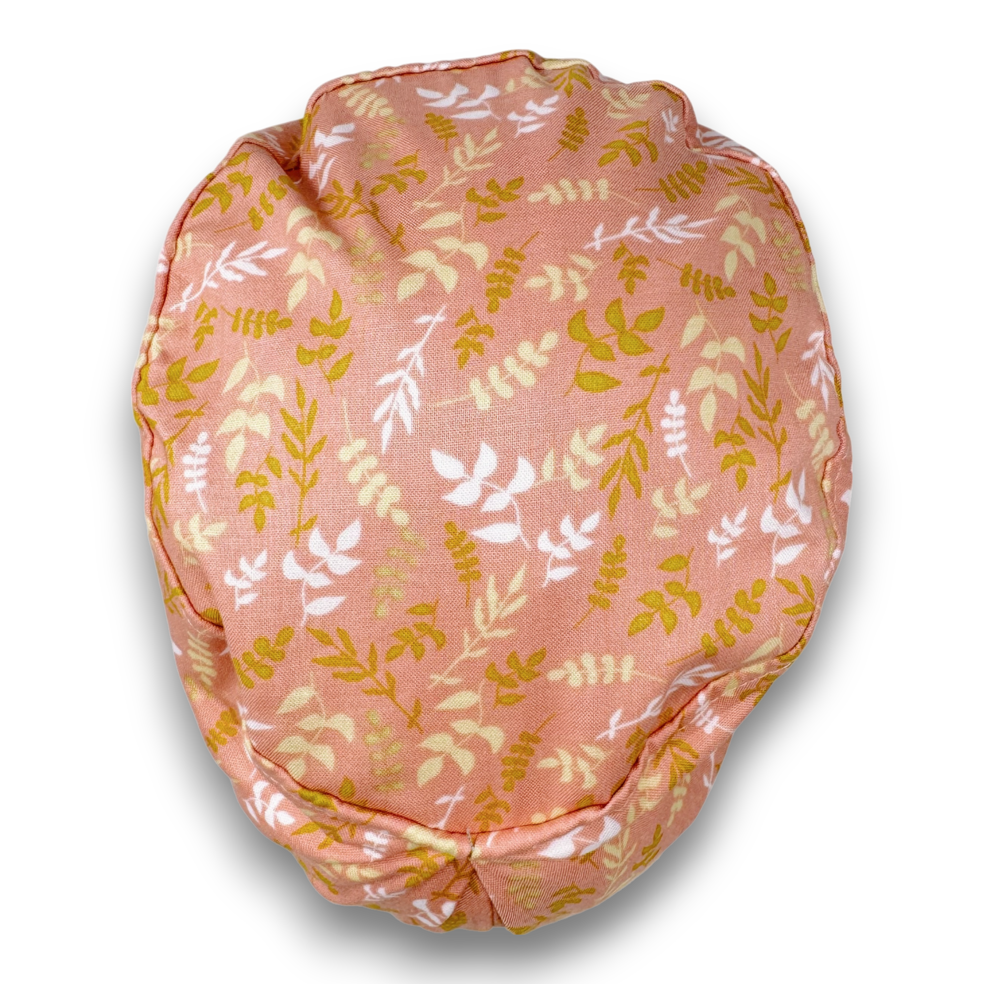Coral leaves Euro Scrub Cap for Women with Satin Lined Option by Paradise Caps.