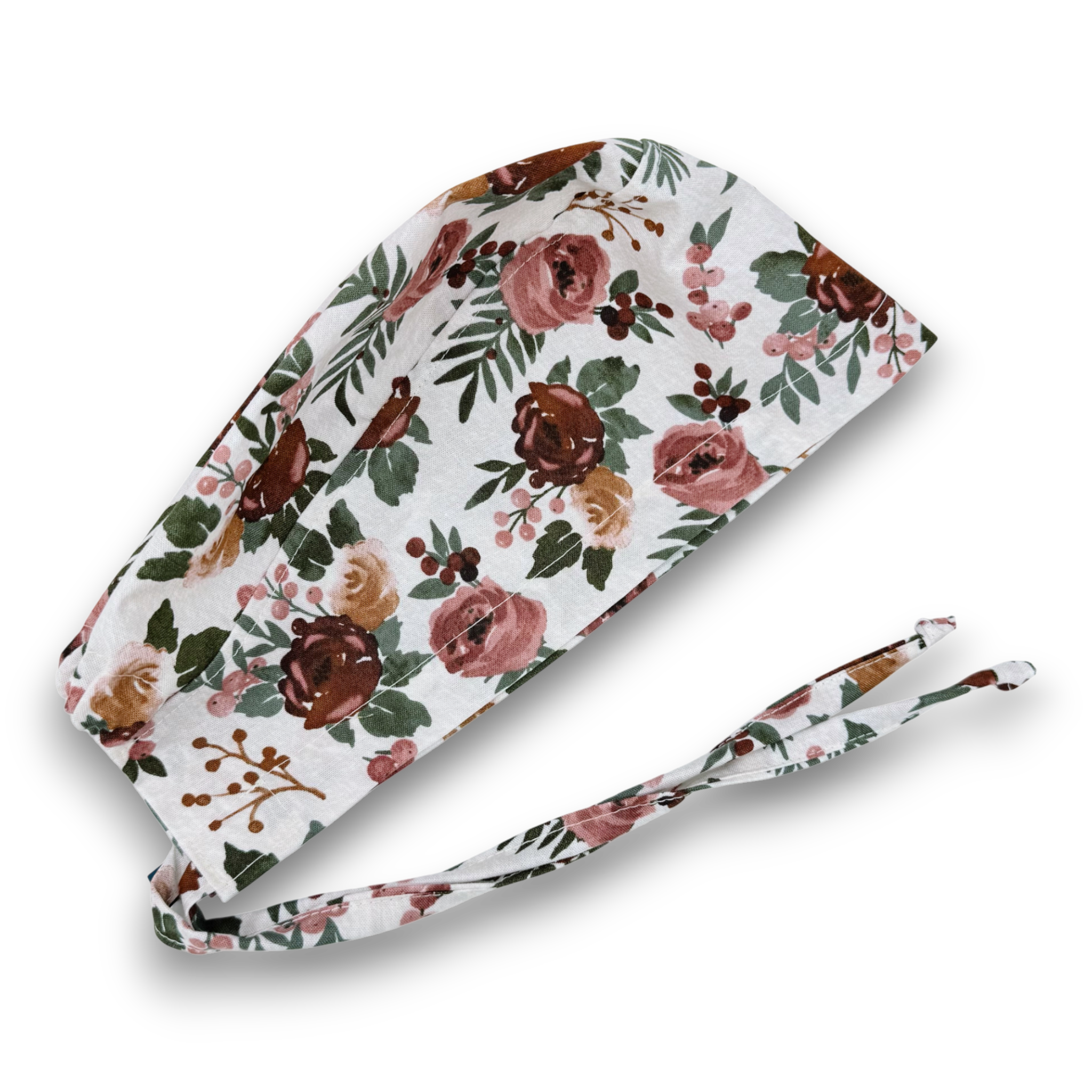 Floral Harvest Skull tie-back style surgical scrub cap for men by Paradise Caps.