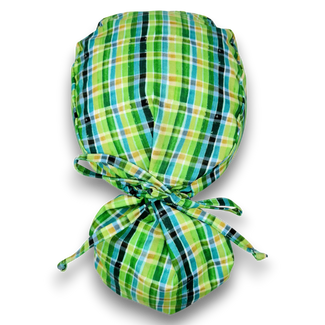 St. Patrick’s Day Ponytail scrub cap for women with satin lined option by Paradise Caps.