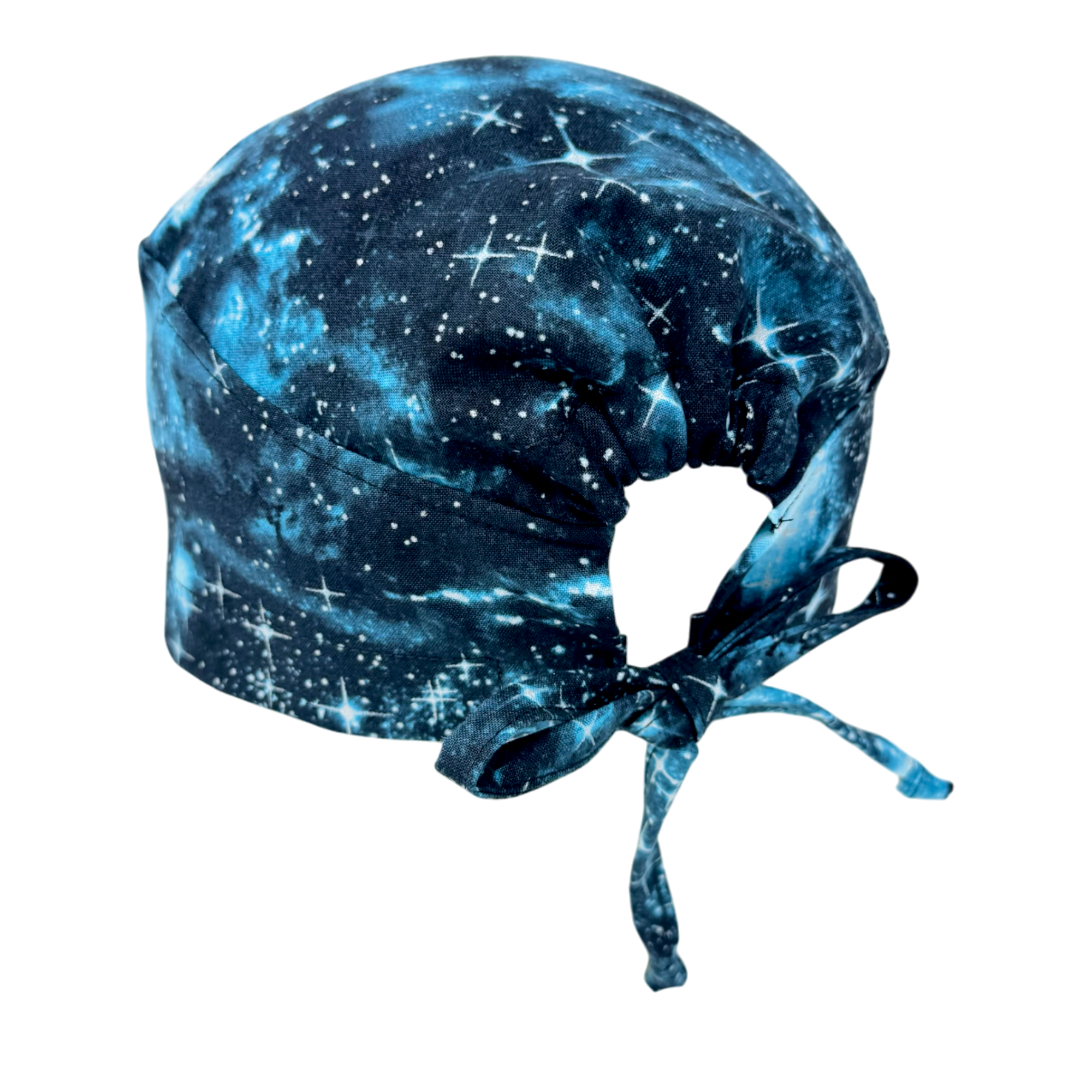 Space Skull tie-back style surgical scrub cap for men by Paradise Caps.