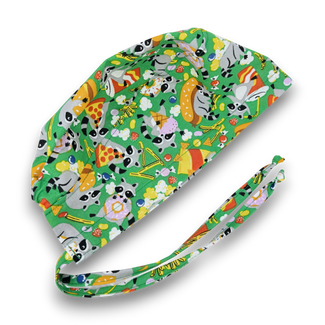 Raccoon men's scrub cap. Funny surgical hat by Paradise Caps.