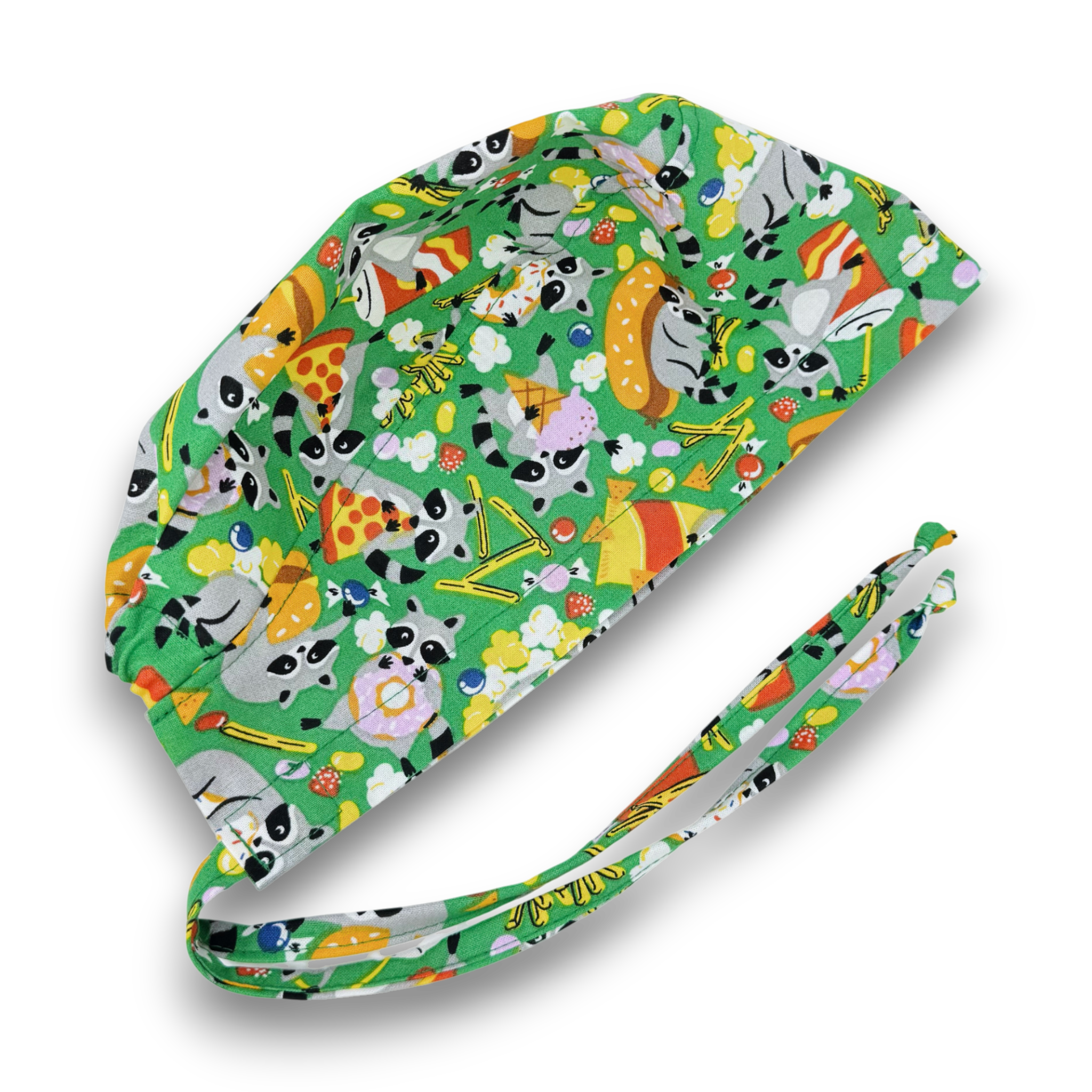 Raccoon men's scrub cap. Funny surgical hat by Paradise Caps.