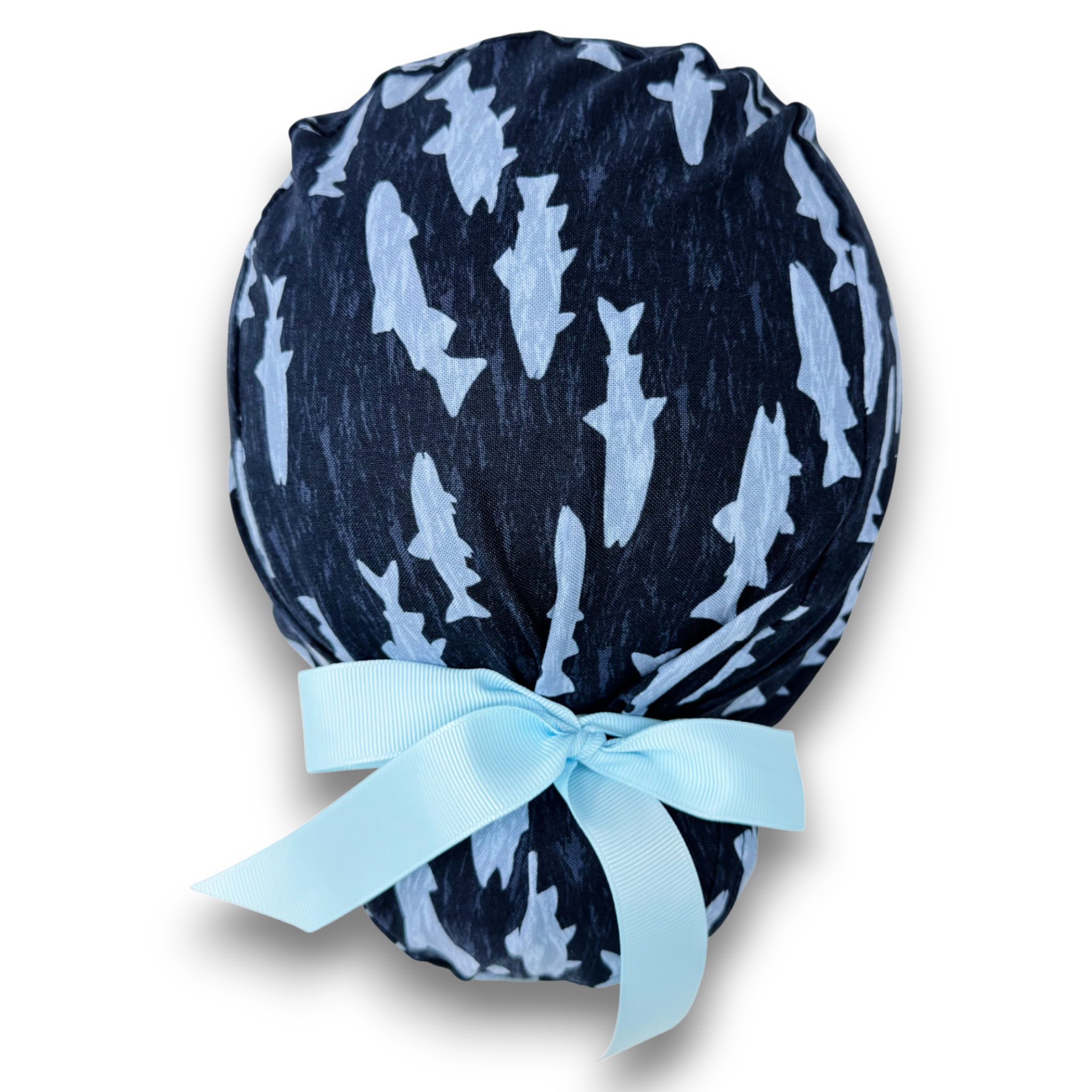 Shark Euro scrub cap with ties for Women by Paradise Caps. Euro PLUS style.