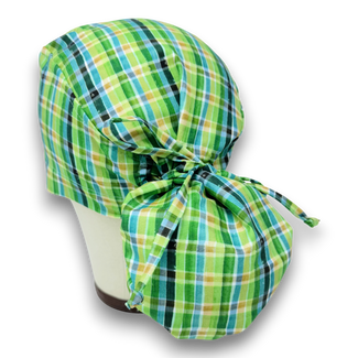 St. Patrick’s Day Ponytail scrub cap for women with satin lined option by Paradise Caps.