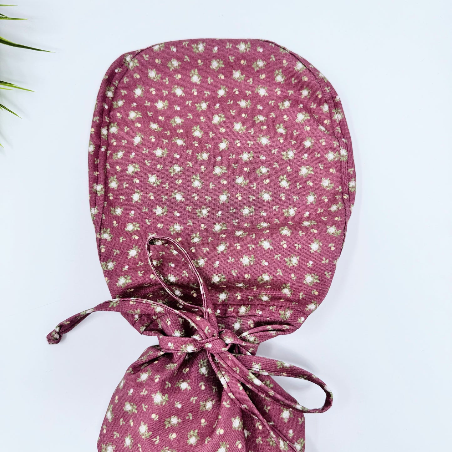 First blush Ponytail scrub cap, Surgical cap women. Satin Lined Option Surgical cap with ponytail.