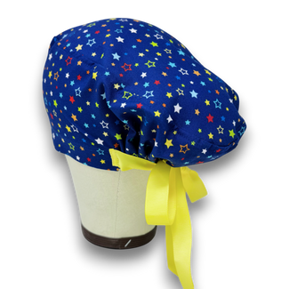 Star Euro scrub cap with ties for Women by Paradise Caps. Euro PLUS style.