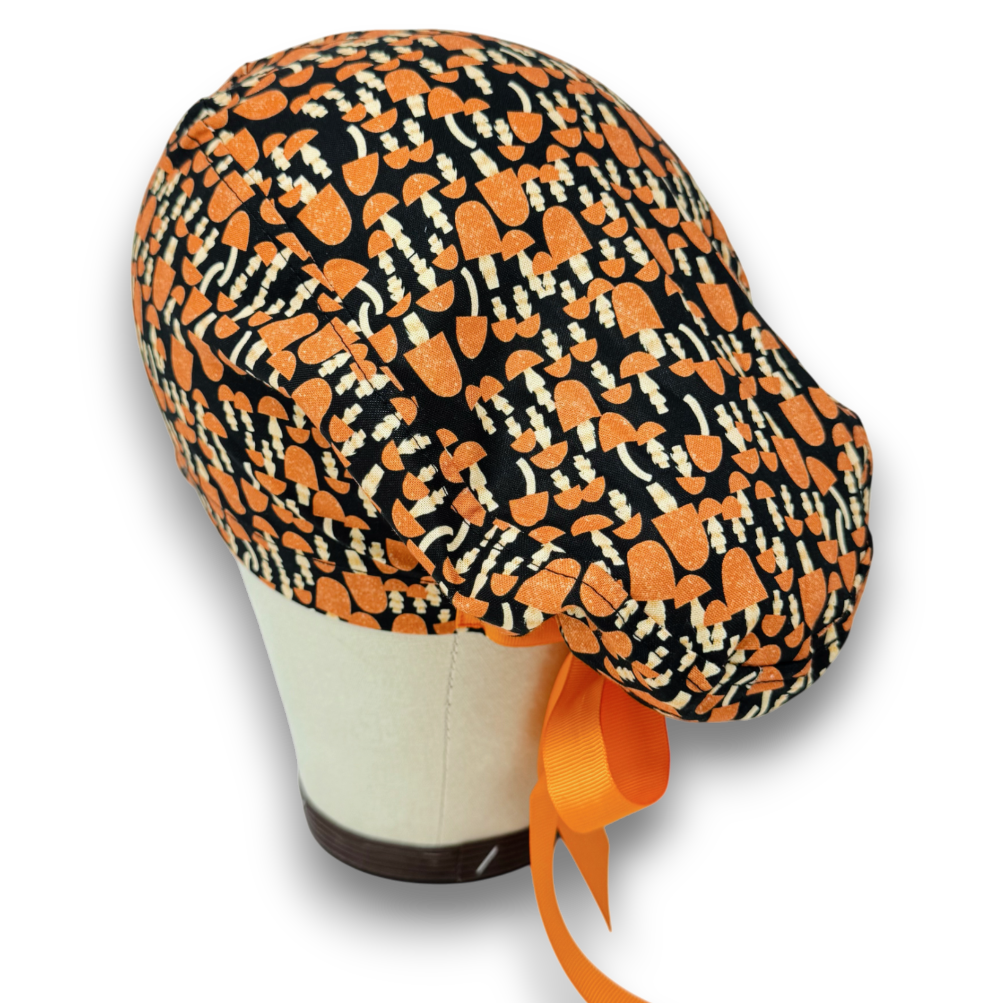 Mushroom Euro scrub cap with ties for Women by Paradise Caps. Euro PLUS style.