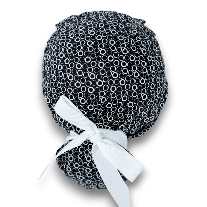 Black Circle Euro scrub cap with ties for Women by Paradise Caps. Euro ...